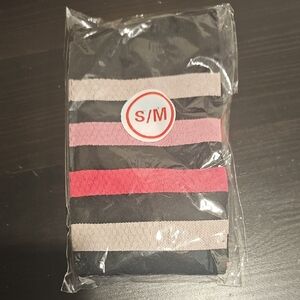 Striped Black and Pink Compression Socks S/M